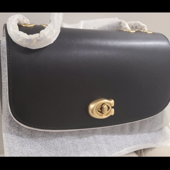 NWT Coach Madison shoulder bag | convertible strap |black leather and … - Picture 9 of 13